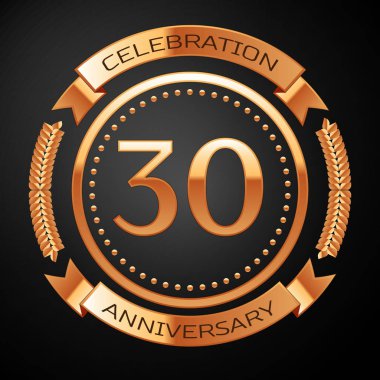 Altın yüzük ve kurdele ile otuz yıl yıldönümü kutlama.