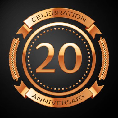 Altın yüzük ve kurdele ile yirmi yıl yıldönümü kutlama.