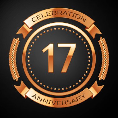 On yedi yıl yıldönümü kutlamaları altın yüzük ve kurdele ile.