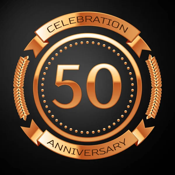 Altın yüzük ve kurdele ile elli yıl yıldönümü kutlama.