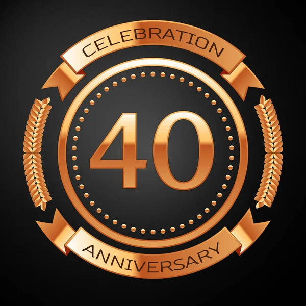 Altın yüzük ve kurdele ile kırk yıl yıldönümü kutlama.