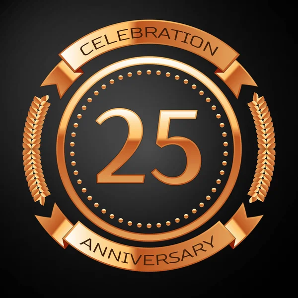 Altın yüzük ve kurdele ile yirmi beş yıl yıldönümü kutlama.