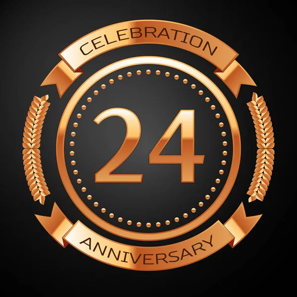 Altın yüzük ve kurdele ile yirmi dört yıl yıldönümü kutlama.
