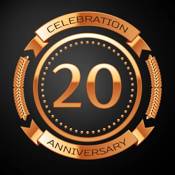 Altın yüzük ve kurdele ile yirmi yıl yıldönümü kutlama.