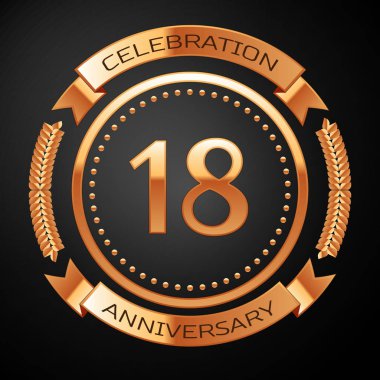 On sekiz yıl yıldönümü kutlamaları altın yüzük ve kurdele ile.