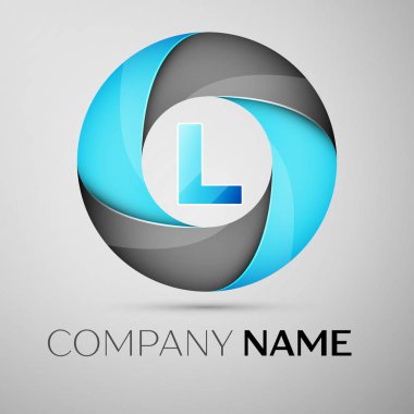 L harfi vektör logo sembol renkli daire içinde. Tasarımınız için vektör şablonu