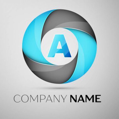 A harfi vektör logo sembol renkli daire içinde. Tasarımınız için vektör şablonu