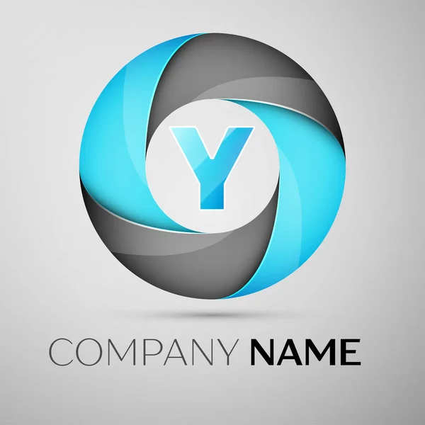 Символ векторного логотипа буквы Y в красочном круге. Векторный шаблон для Вашего дизайна — стоковый вектор