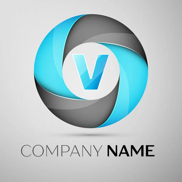 Символ векторного логотипа буквы V в красочном круге. Векторный шаблон для Вашего дизайна — стоковый вектор