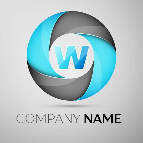 Lettera W simbolo del logo vettoriale nel cerchio colorato. Modello vettoriale per il tuo design — Vettoriale Stock