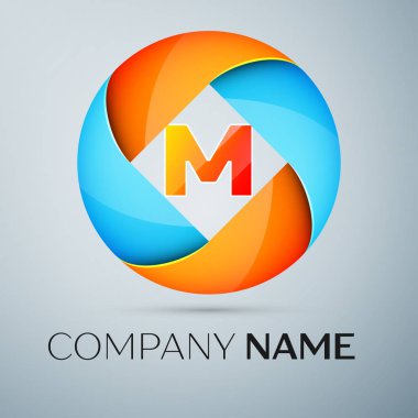 A harfi vektör logo sembol renkli daire içinde. Tasarımınız için vektör şablonu