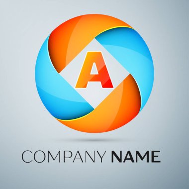 A harfi vektör logo sembol renkli daire içinde. Tasarımınız için vektör şablonu