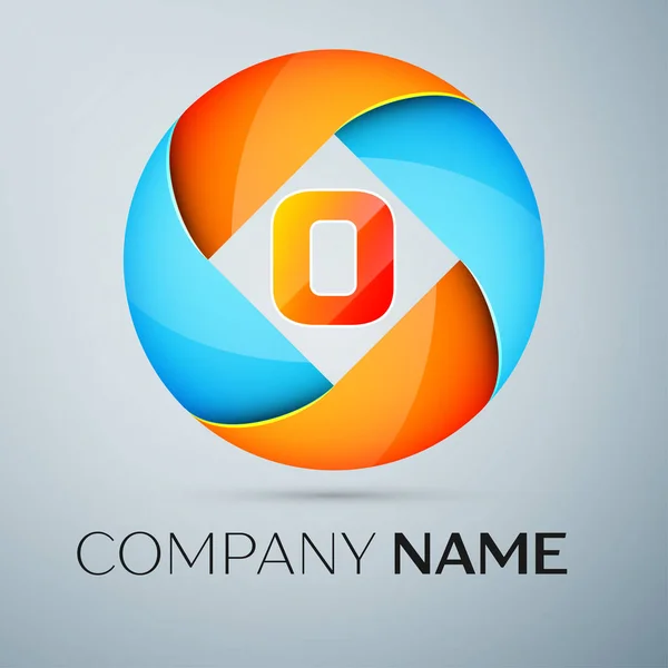 Символ векторного логотипа буквы O в красочном круге. Векторный шаблон для Вашего дизайна — стоковый вектор