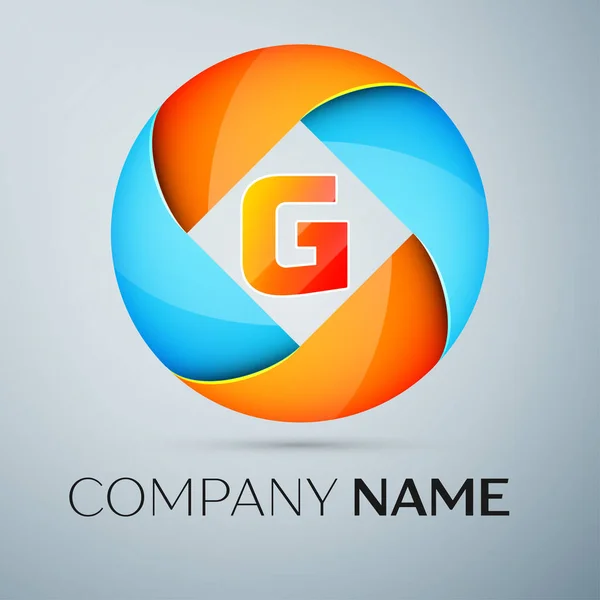 Lettera G simbolo del logo vettoriale nel cerchio colorato. Modello vettoriale per il tuo design — Vettoriale Stock