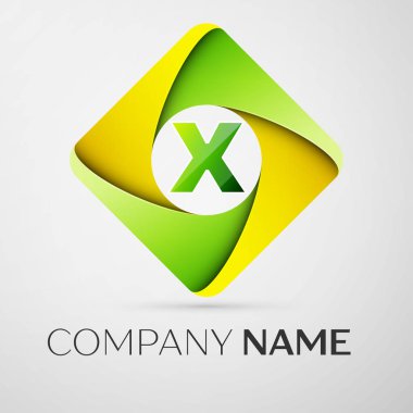 Renkli rhombus mektup X vektör logo simge. Tasarımınız için vektör şablonu