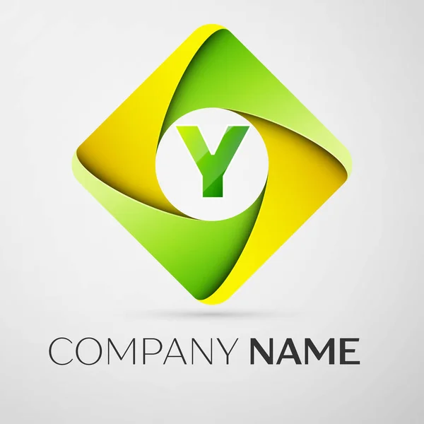 Letter Y vector logo symbol in the colorful rhombus. Vector template for your design — Stock Vector