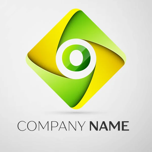 Letter O vector logo symbool in het kleurrijke rhombus. Vector sjabloon voor uw ontwerp — Stockvector