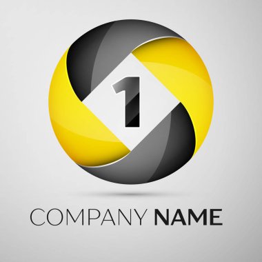 Bir numaralı vektör logo sembol renkli daire içinde. Tasarımınız için vektör şablonu