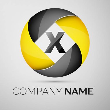 Mektup X vektör logosu simgesi renkli daire içinde. Tasarımınız için vektör şablonu