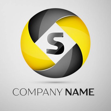 S harfi vektör logo sembol renkli daire içinde. Tasarımınız için vektör şablonu