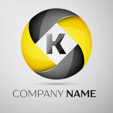 K harfi vektör logo sembol renkli daire içinde. Tasarımınız için vektör şablonu