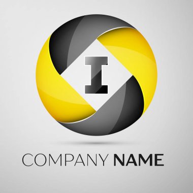 Renkli daire içinde logo simge vektör mektup. Tasarımınız için vektör şablonu
