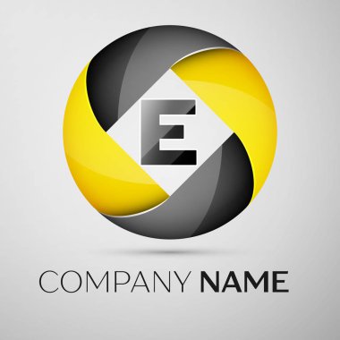 E harfinin vektör logo sembol renkli daire içinde. Tasarımınız için vektör şablonu