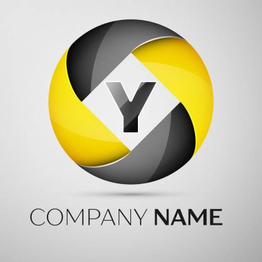 Y harfi vektör logo sembol renkli daire içinde. Tasarımınız için vektör şablonu