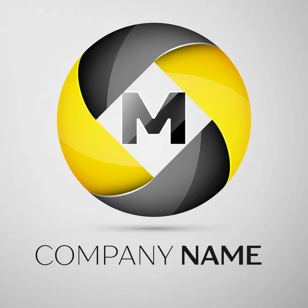 Letter M vector logo symbol in the colorful circle. Vector template for your design — Stock Vector