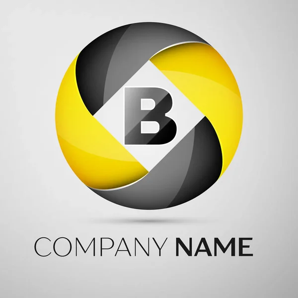 Letra B símbolo do logotipo do vetor no círculo colorido. Modelo de vetor para o seu projeto — Vetor de Stock