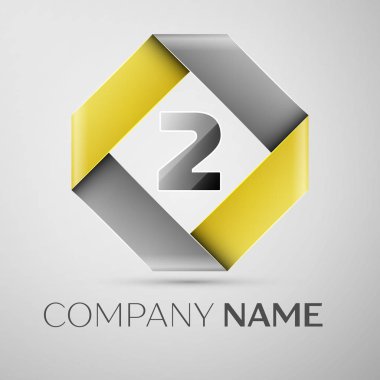 İki numaralı vektör logo simge renkli rhombus. Tasarımınız için vektör şablonu