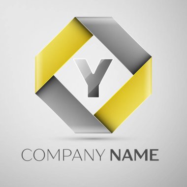 Y harfi vektör logo simge renkli rhombus. Tasarımınız için vektör şablonu