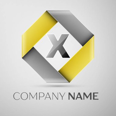 Renkli rhombus mektup X vektör logo simge. Tasarımınız için vektör şablonu