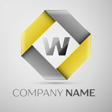 Renkli rhombus harf W vektör logo simge. Tasarımınız için vektör şablonu