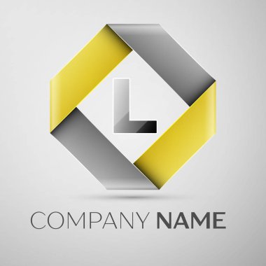 L harfi vektör logo simge renkli rhombus. Tasarımınız için vektör şablonu
