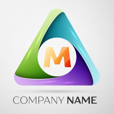 A harfi vektör logo sembol renkli üçgen içinde. Tasarımınız için vektör şablonu
