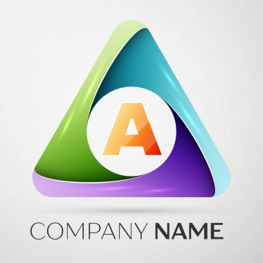 Renkli üçgen bir vektör logo simge mektup. Tasarımınız için vektör şablonu