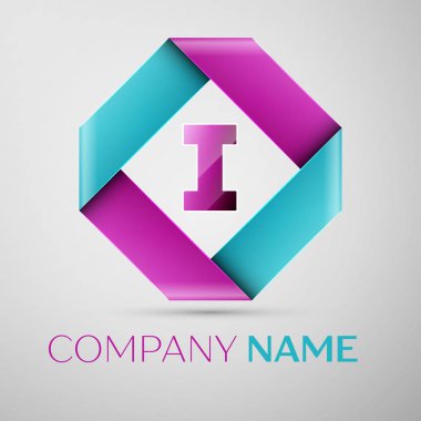 Renkli rhombus logo simge vektör mektup. Tasarımınız için vektör şablonu