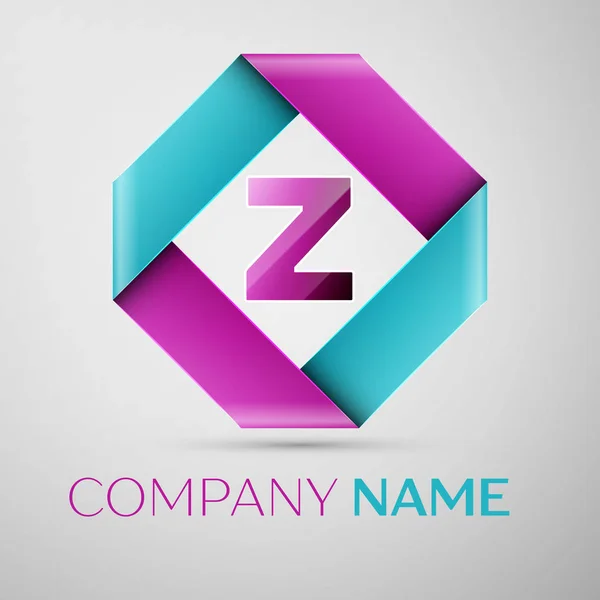 Letter Z vector logo symbol in the colorful rhombus. Vector template for your design — Stock Vector