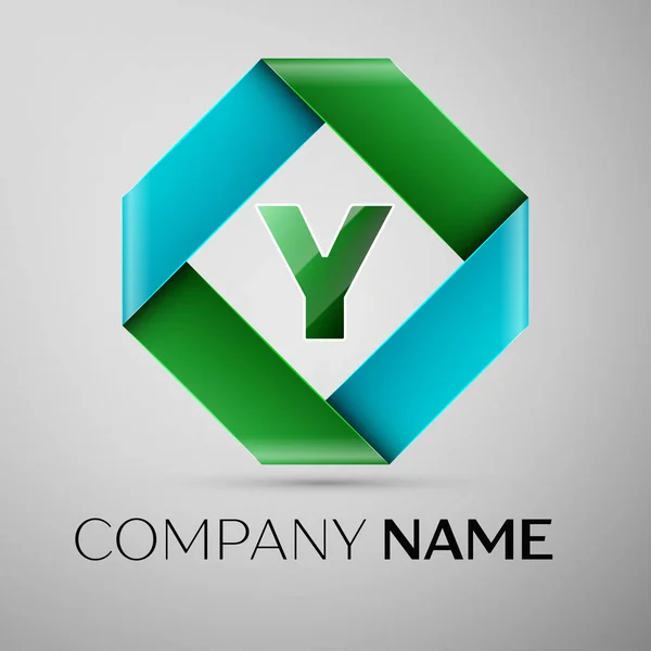 Letter Y vector logo symbol in the colorful rhombus. Vector template for your design — Stock Vector