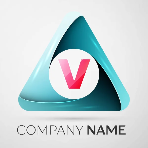 V vektor logo betűjelet a színes háromszög a szürke háttér. A design vektor sablon — Stock Vector