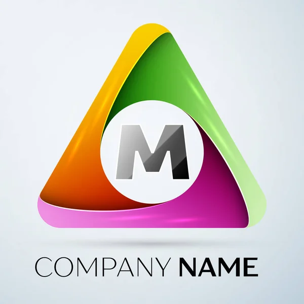 Literę M symbol wektor logo w kolorowy trójkąt. Wektor szablon dla Twojego projektu — Wektor stockowy