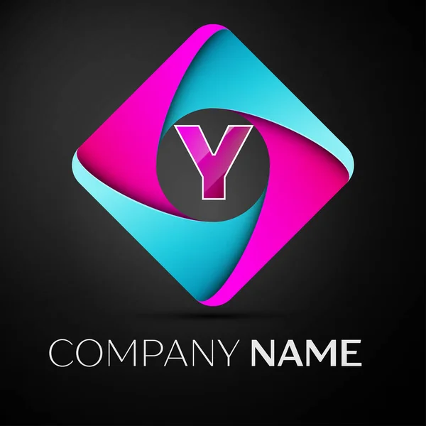 Symbole du logo vectoriel de la lettre Y dans le losange coloré. Modèle vectoriel pour votre conception — Image vectorielle