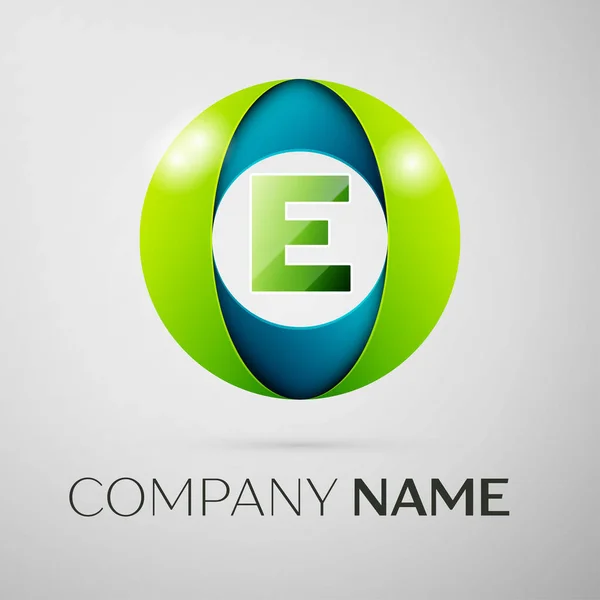 Bokstaven E vektor logotypen symbol i färgglada torget på grå bakgrund. Vector mall för din design — Stock vektor