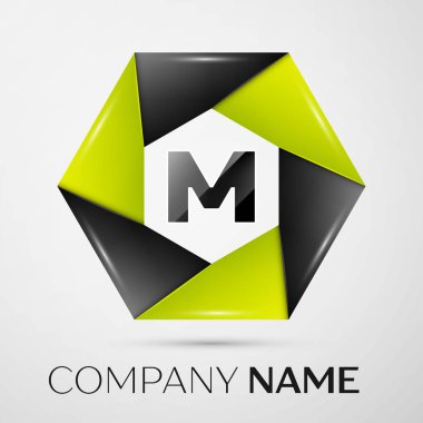 A harfi vektör logo sembol gri arka plan üzerinde renkli daire içinde. Tasarımınız için vektör şablonu