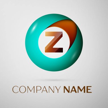 Z harfi vektör logo sembol gri arka plan üzerinde renkli daire içinde. Tasarımınız için vektör şablonu