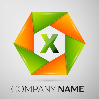 Mektup X vektör logosu simgesi gri arka plan üzerinde renkli daire içinde. Tasarımınız için vektör şablonu