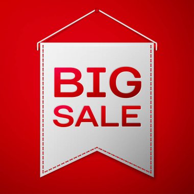 Gri flama yazıt büyük satış üzerinden kırmızı bir arka plan ile. Satılık konsept mağazalar için mağaza Pazar, web ve diğer ticaret. Vektör çizim.
