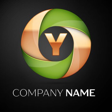 Y harfi vektör logo sembol siyah arka plan üzerinde renkli üçgen içinde. Tasarımınız için vektör şablonu