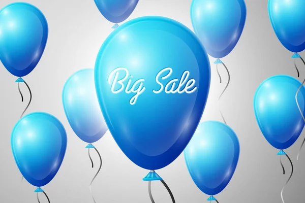 Palloncini blu con un'iscrizione Big Sale. VENDITA concetto per negozi negozio mercato, web e altri commercio. Illustrazione vettoriale . — Vettoriale Stock